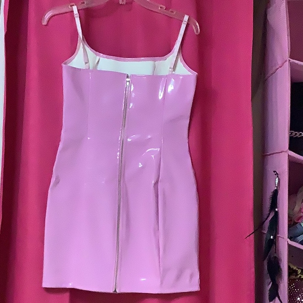 PrettyLittleThing Baby Pink PU Bodycon Dress🎀🦋💋🛍️❤️ - Picture 5 of 8